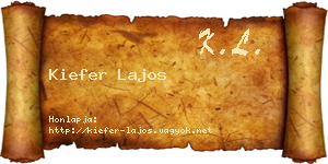 Kiefer Lajos névjegykártya